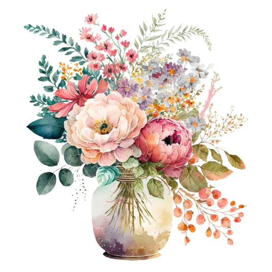 Bügelbild Blumenvase 24-22