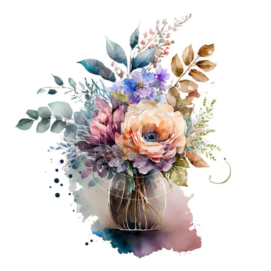 Bügelbild Blumenvase 24-24