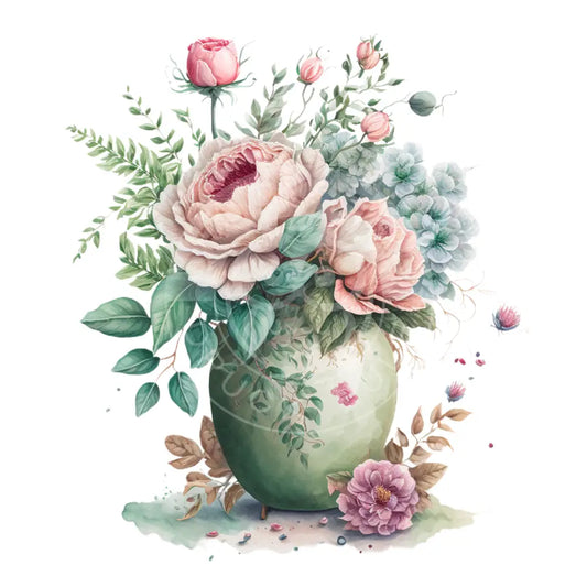 Bügelbild Blumenvase 24-4