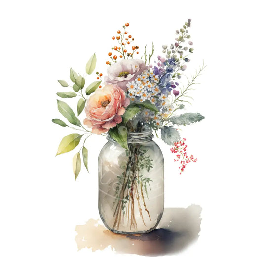 Bügelbild Blumenvase 24-5