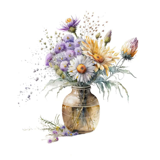 Bügelbild Blumenvase 24-7