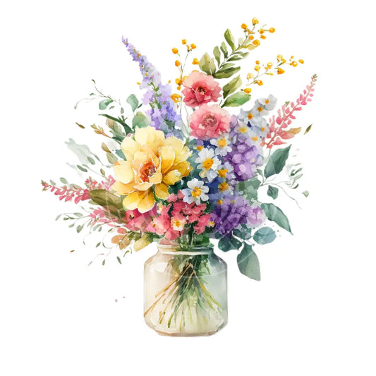 Bügelbild Blumenvase 24-8