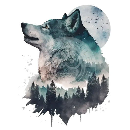 Bügelbild Cosmic Wolf 60-18