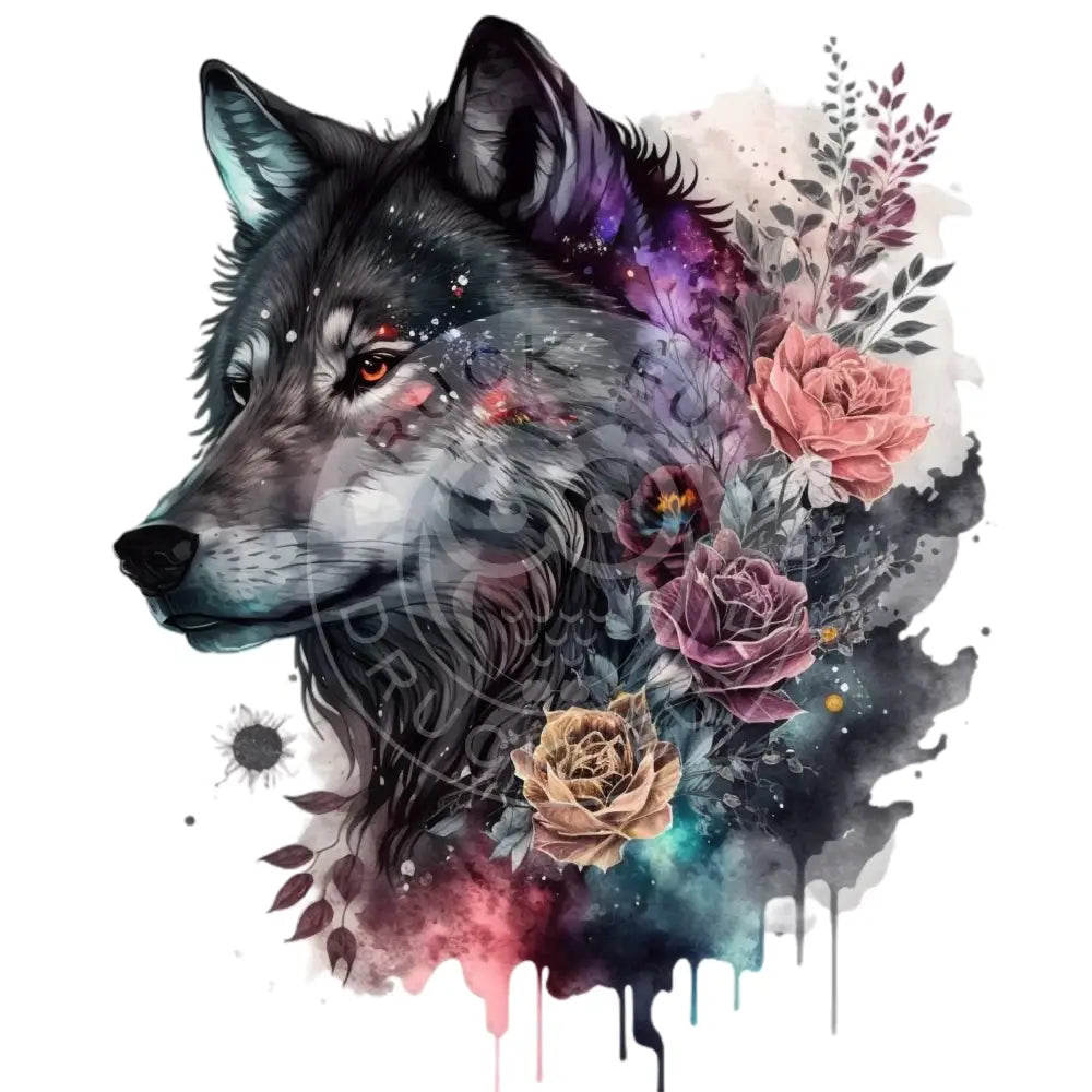 Bügelbild Cosmic Wolf 60-30