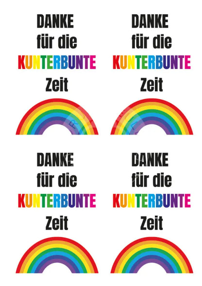 Bügelbild Danke für die Kunterbunte Zeit