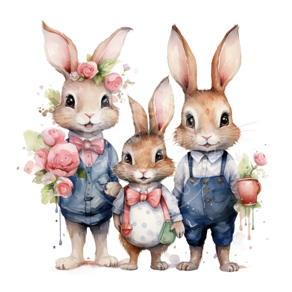 Bügelbild Easter Bunny Family 1046-3