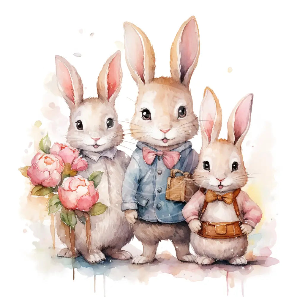 Bügelbild Easter Bunny Family 1046-5