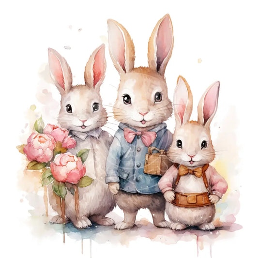 Bügelbild Easter Bunny Family 1046-5