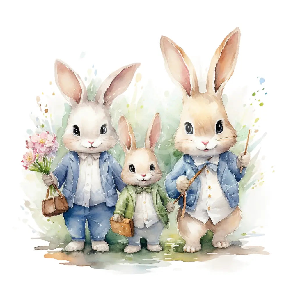 Bügelbild Easter Bunny Family 1046-6