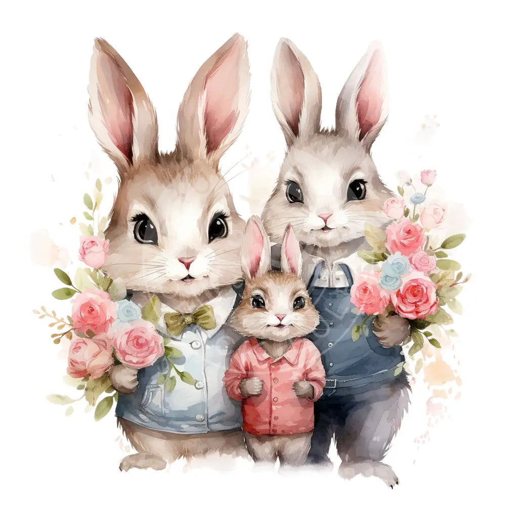 Bügelbild Easter Bunny Family 1046-8 10