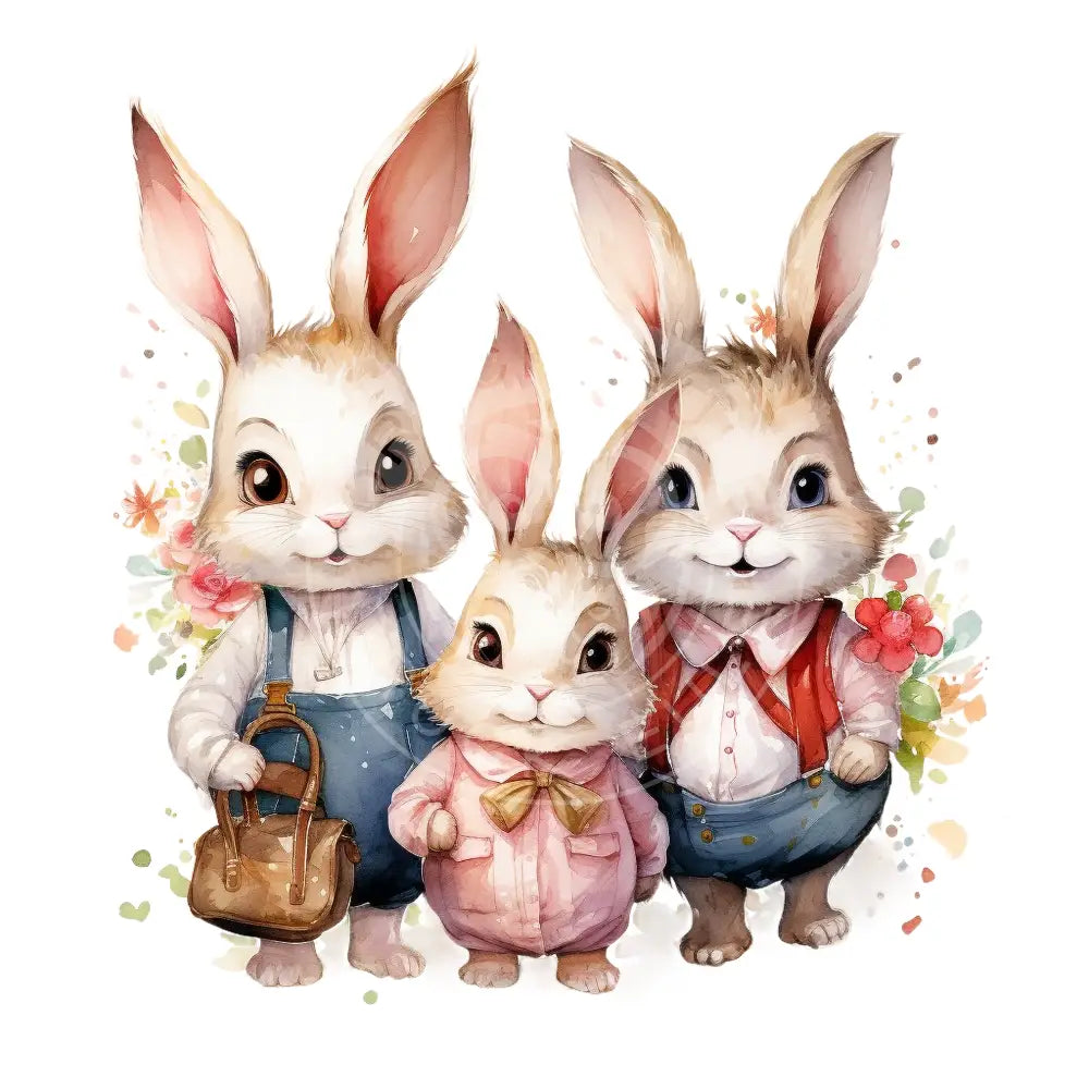 Bügelbild Easter Bunny Family 1046-8 12