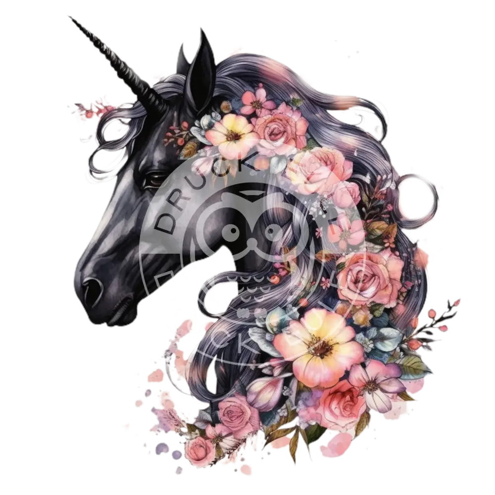 Bügelbild Einhorn Mit Blumen 121-10