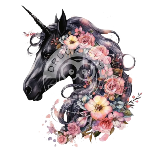 Bügelbild Einhorn Mit Blumen 121-10