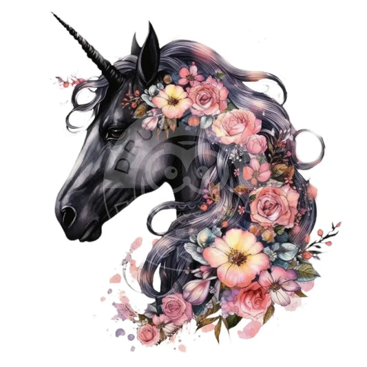Bügelbild Einhorn Mit Blumen 121-10