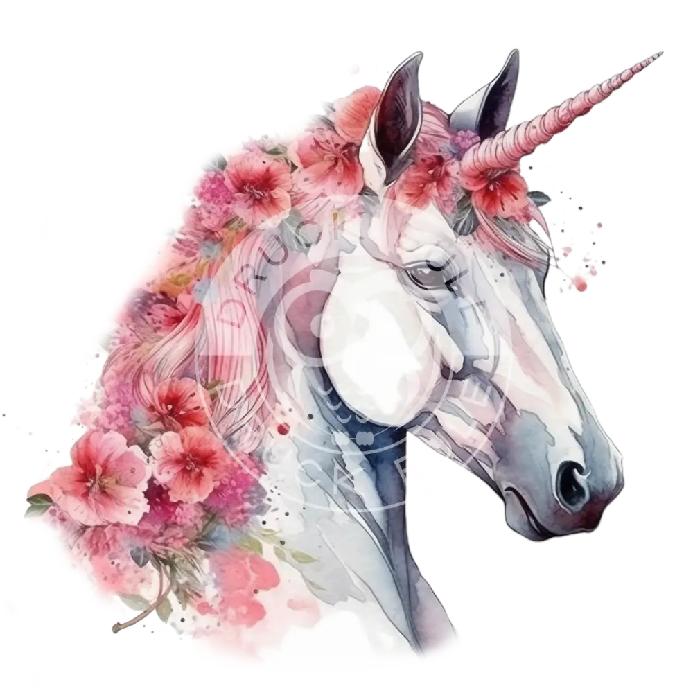 Bügelbild Einhorn Mit Blumen 121-13