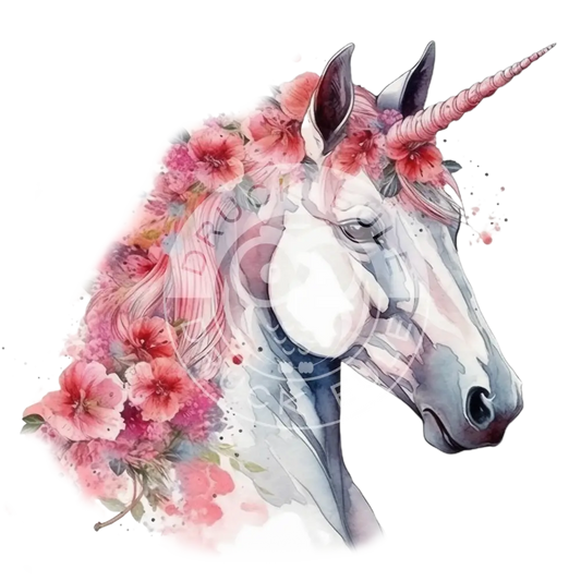 Bügelbild Einhorn Mit Blumen 121-13