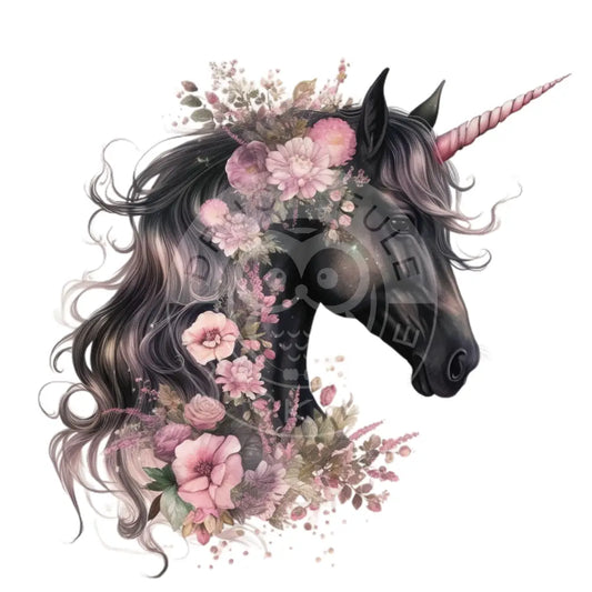 Bügelbild Einhorn Mit Blumen 121-17