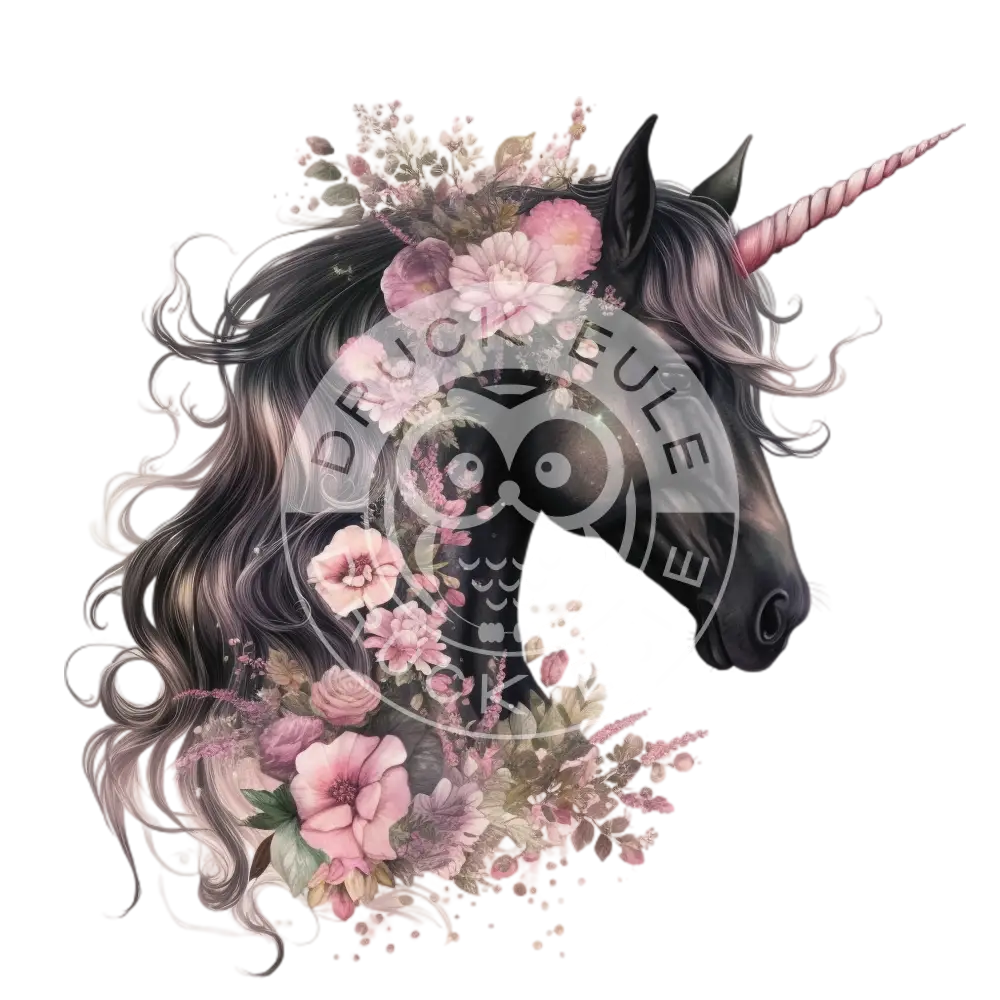 Bügelbild Einhorn Mit Blumen 121-17