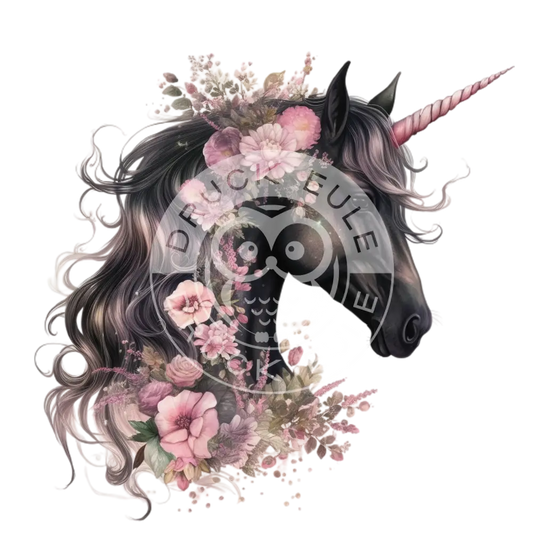 Bügelbild Einhorn Mit Blumen 121-17