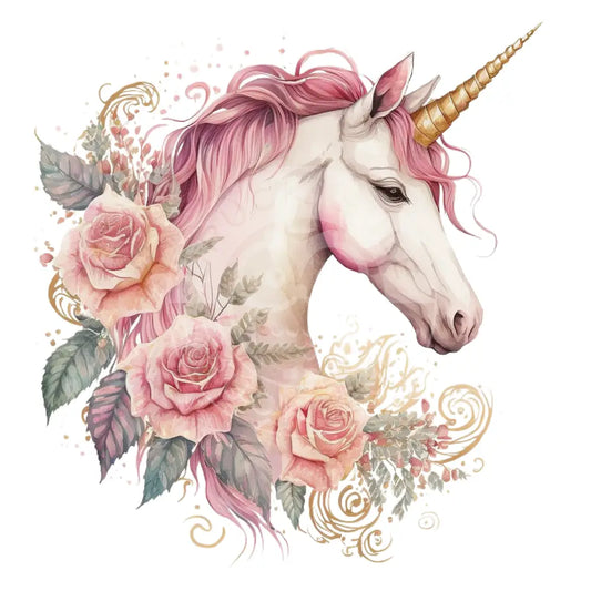 Bügelbild Einhorn Mit Blumen 121-2