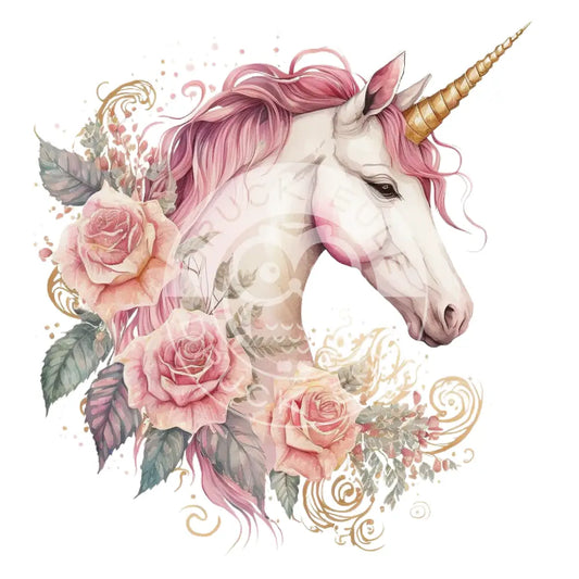 Bügelbild Einhorn Mit Blumen 121-2