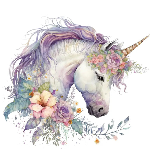 Bügelbild Einhorn Mit Blumen 121-9