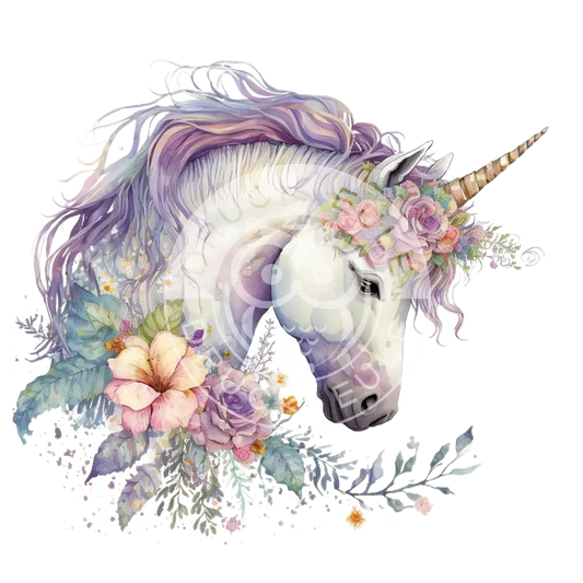 Bügelbild Einhorn Mit Blumen 121-9