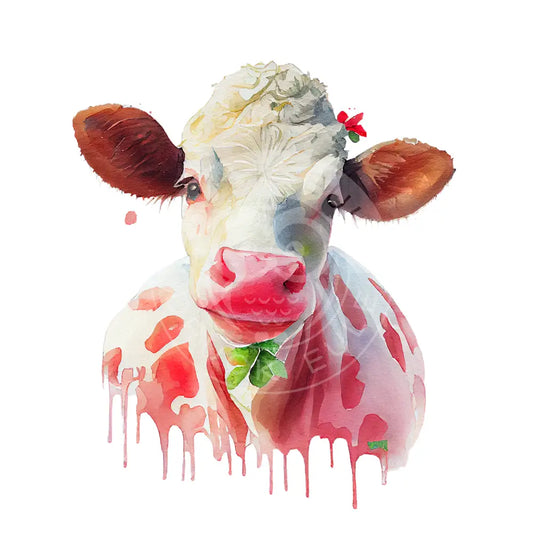 Bügelbild Erdbeer Kuh 19-2