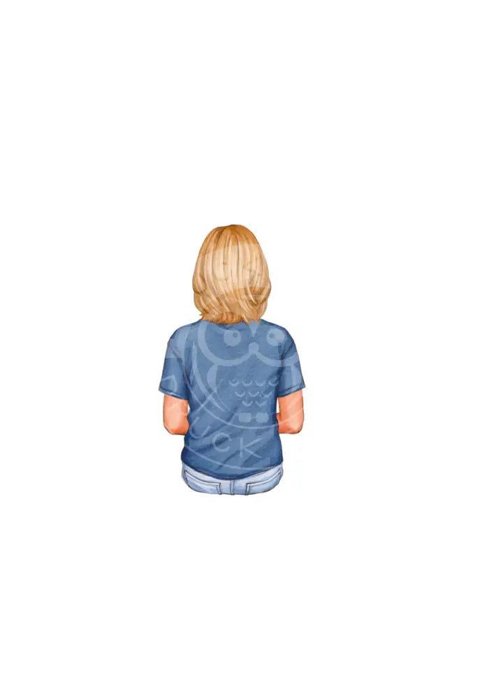 Bügelbild Girl 16.1 T-Shirt blau