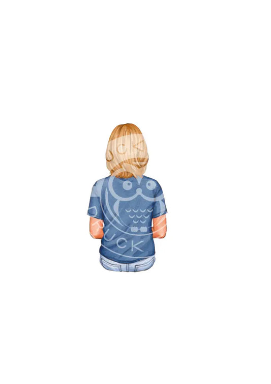 Bügelbild Girl 16.1 T-Shirt blau