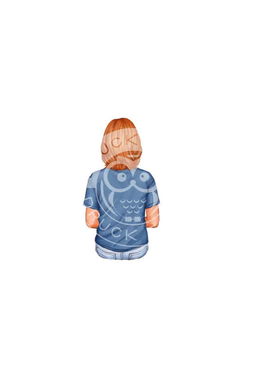 Bügelbild Girl 18.1 T-Shirt blau