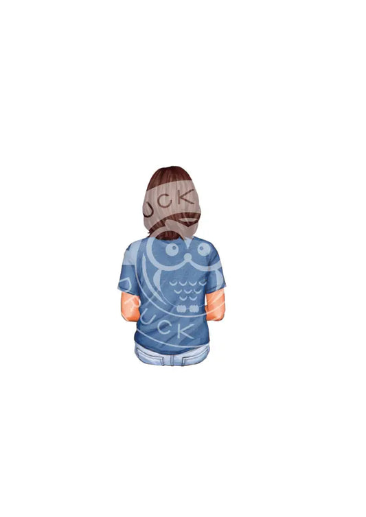 Bügelbild Girl 19.1 T-Shirt blau
