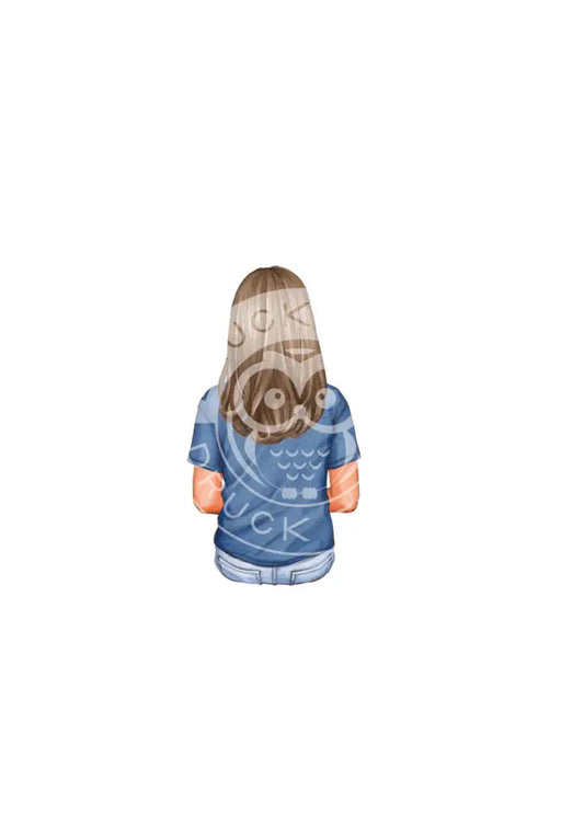 Bügelbild Girl 22.1 T-Shirt blau
