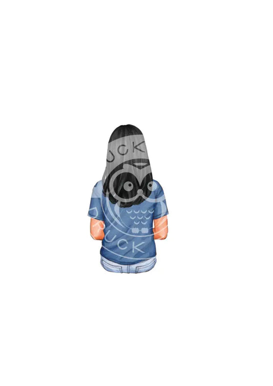 Bügelbild Girl 25.1 T-Shirt blau