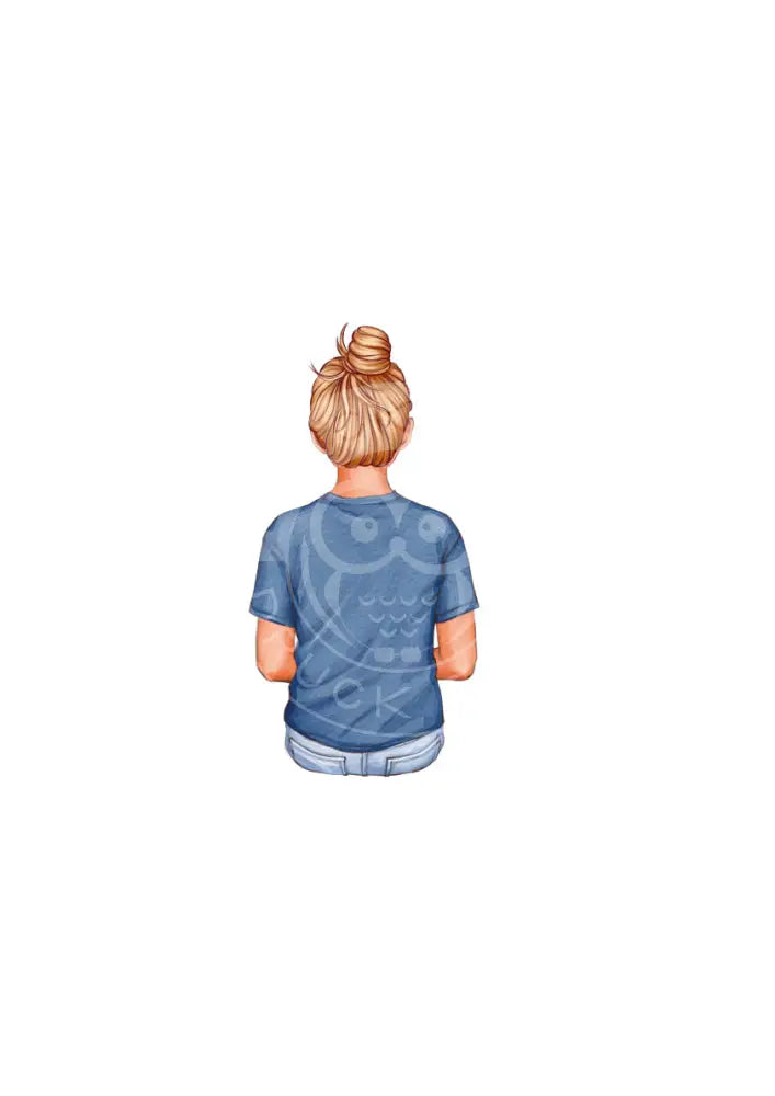 Bügelbild Girl 26.1 T-Shirt blau