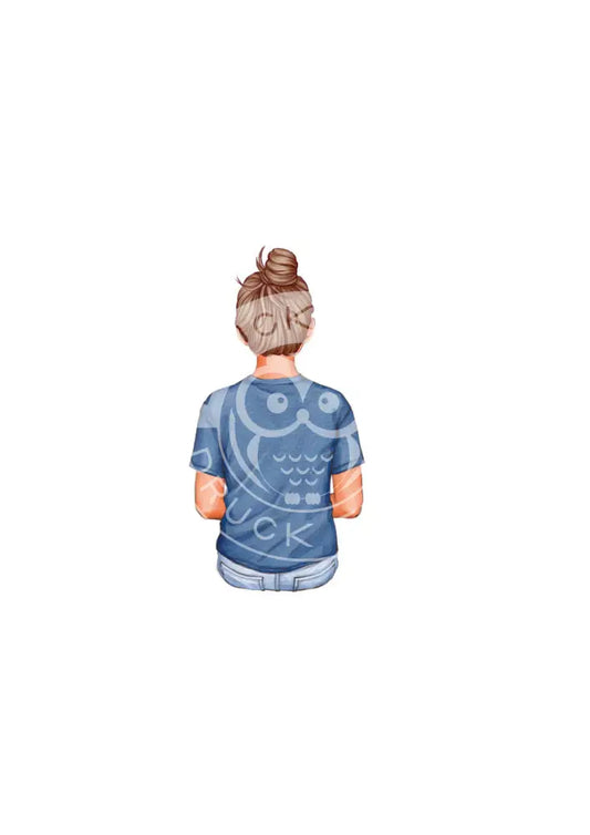 Bügelbild Girl 27.1 T-Shirt blau