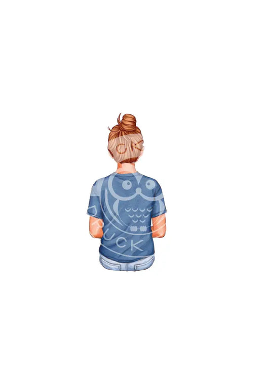 Bügelbild Girl 28.1 T-Shirt blau