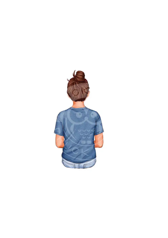 Bügelbild Girl 29.1 T-Shirt blau