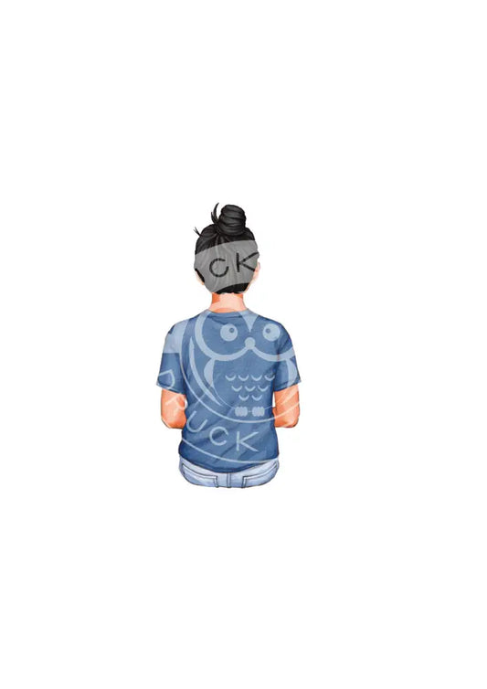 Bügelbild Girl 30.1 T-Shirt blau