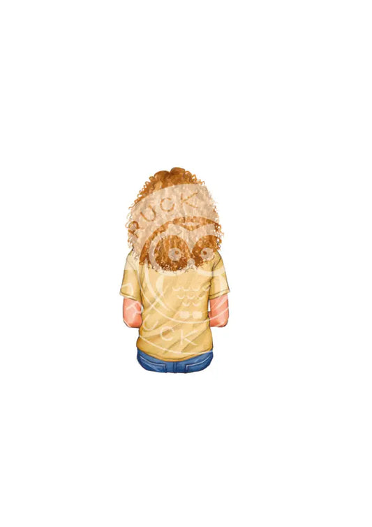 Bügelbild Girl 6.3 T-Shirt gelb