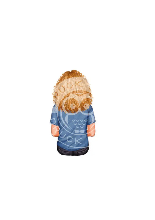 Bügelbild Girl 6.4 T-Shirt blau