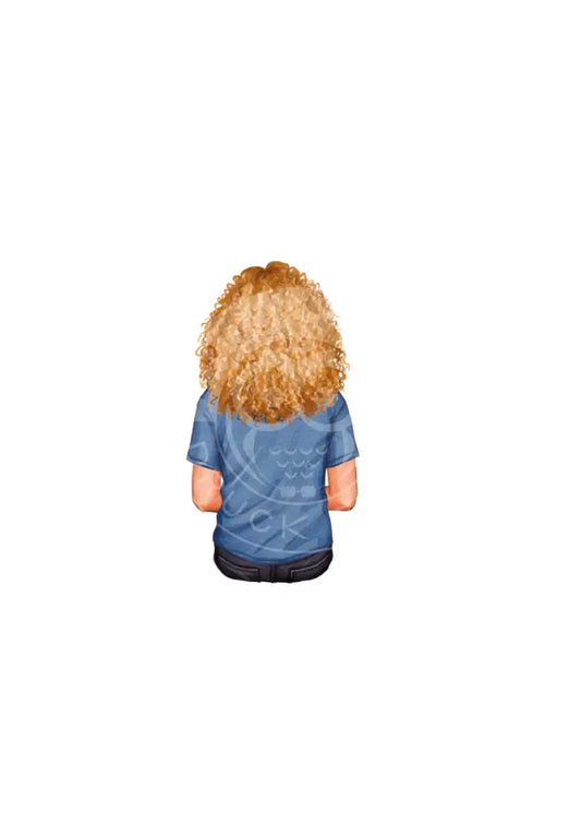 Bügelbild Girl 6.4 T-Shirt blau