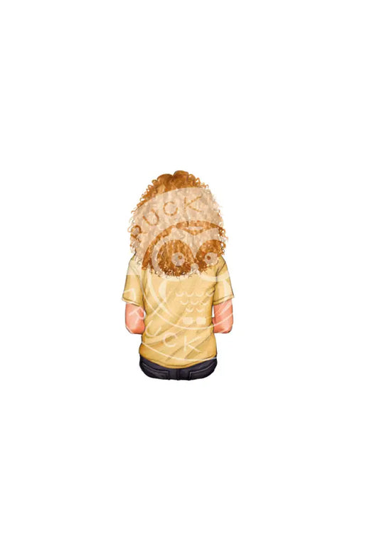 Bügelbild Girl 6.4 T-Shirt gelb
