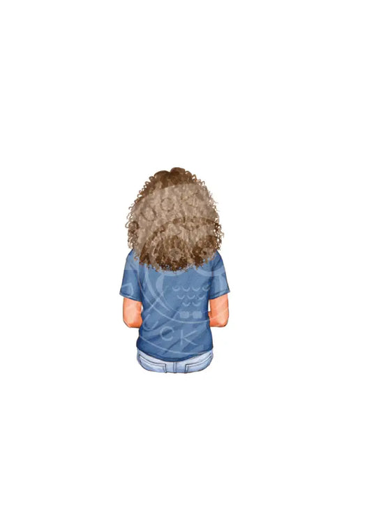Bügelbild Girl 7.1 T-Shirt blau