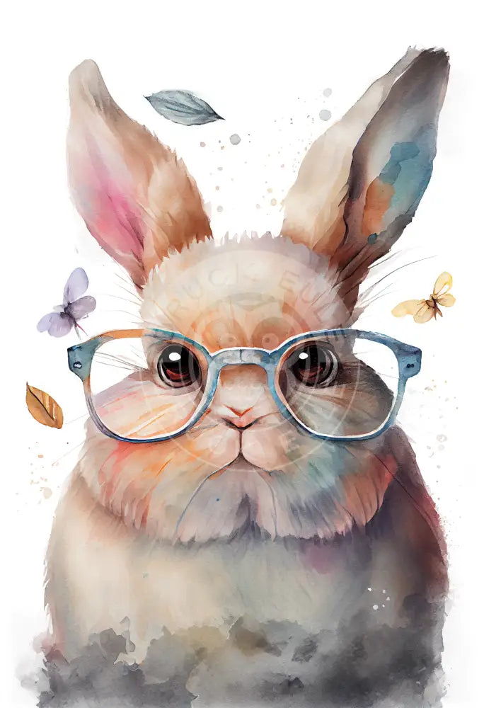 Bügelbild Hase Mit Brille 2-1