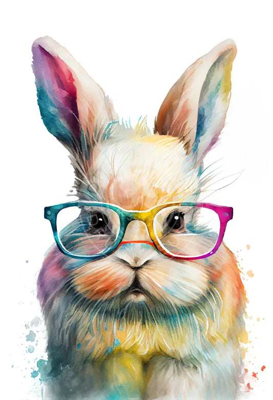Bügelbild Hase Mit Brille 2-2
