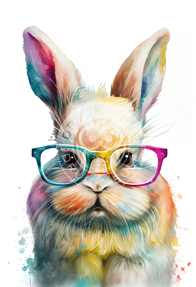 Bügelbild Hase Mit Brille 2-2