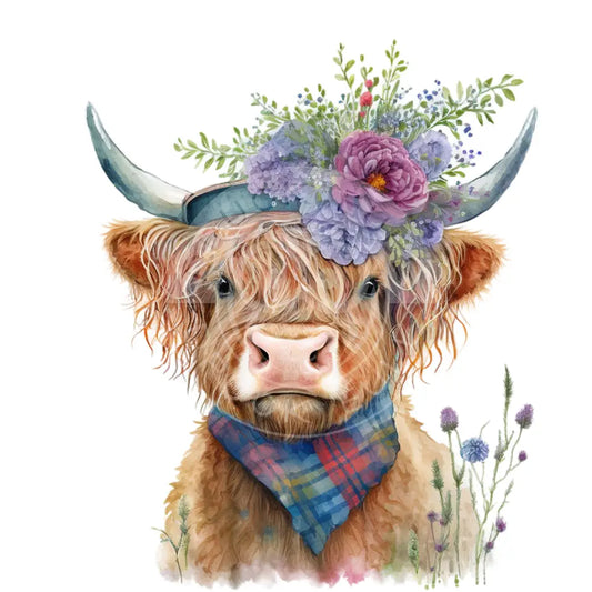 Bügelbild Highland Kuh 1.5-8