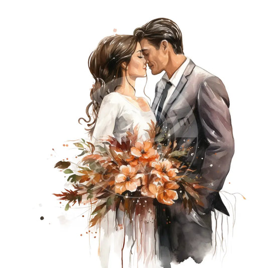 Bügelbild Hochzeit Herbst 367-1