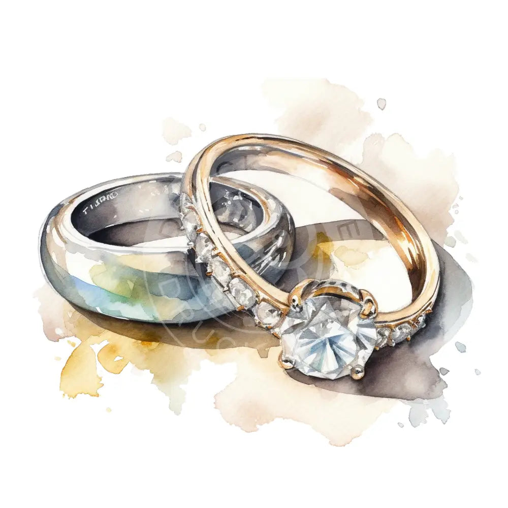 Bügelbild Hochzeitsringe 122-12